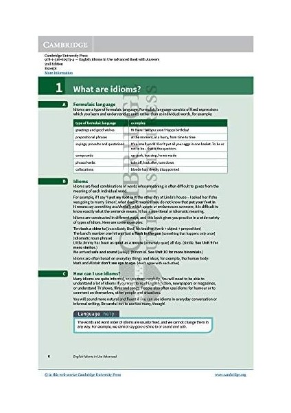 English Idioms In Use Advanced Book With Answers: Vocabulary Reference And Practice modelleri