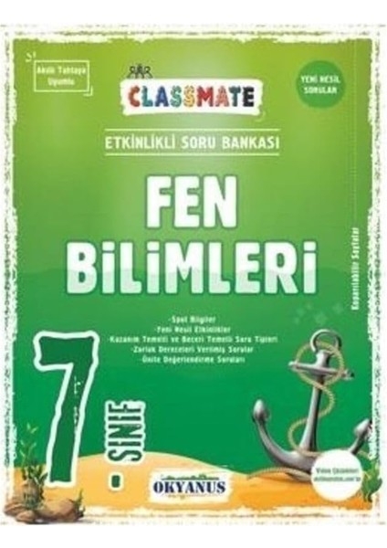 Okyanus 7.sınıf Classmate Fen Bilimeleri Soru Bankası