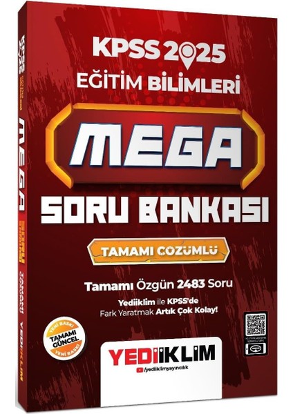 Yediiklim Yayınları 2025 Kpss Eğitim Bilimleri Mega Tamamı Çözümlü Soru Bankası