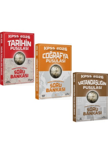 2026 Kpss Tarih Coğrafya ve Vatandaşlık Pusulası Soru Bankası Seti 3 Kitap
