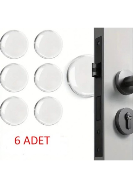 Şeffaf Silikon Mobilya ve Kapı Durdurucu Darbe Pedi 6'lı Set ( Lisinya )