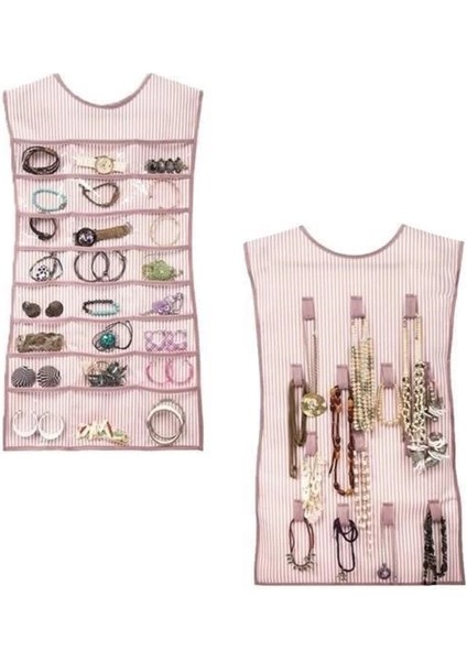 Elbise Şeklinde Takı Düzenleyici Iki Taraflı Mücevherler ve Takılar Için Takı Organizer ( Lisinya )