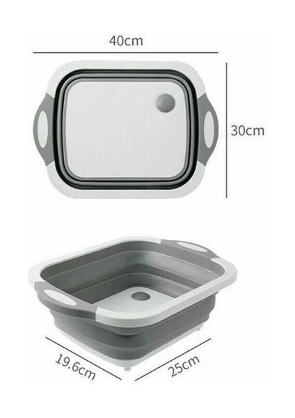 Katlanabilir Süzgeçli Kesme Tahtası ve Badya ( Lisinya )