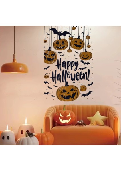 Halloween Temalı Balkabaklı Duvar Sticker Seti ( Lisinya ) fiyatları