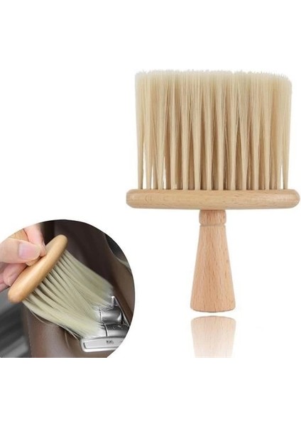 Araba Için Ahşap Saplı Yumuşak Kıl Fırça Detaylı Toz Alma Temizleme Fırçası ( Lisinya )