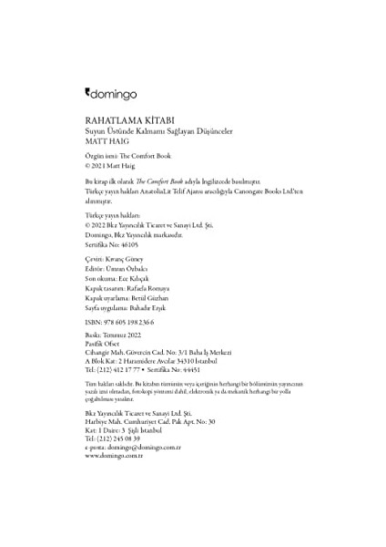 Rahatlama Kitabı: Suyun Üstünde Kalmamı Sağlayan Düşünceler