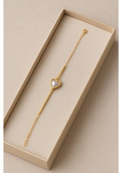 Kadın Italyan Zincir Beyaz Sedefli Kalp Celik Bileklik fiyatları