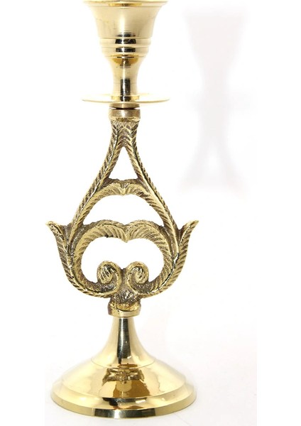 Tekli Pirinç Şamdan Model 6 ( Lisinya )