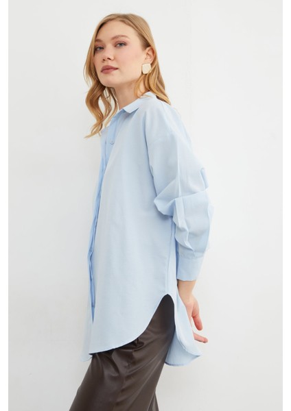 Basic Yırtmaçlı Oversize Gömlek indirimleri