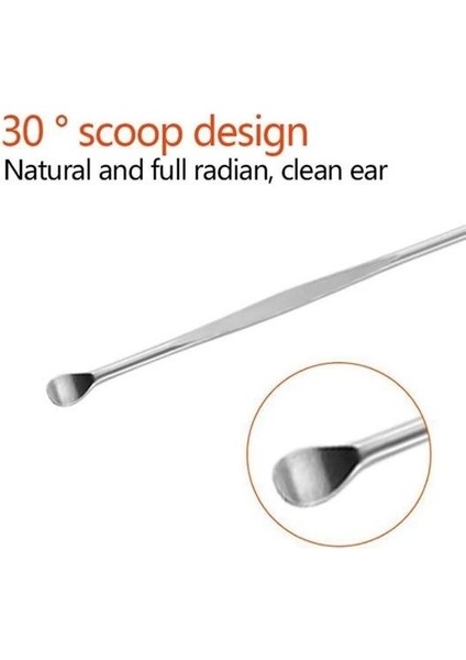 6 Parça Paslanmaz Çelik Kulak Balmumu Toplayıcı Çıkarıcı Temizleyici Bakımı Çubuk Seti ( Lisinya )