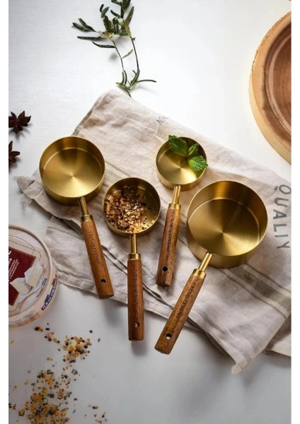 4'lü Ahşap Saplı Ölçü Kaşığı ( Lisinya )