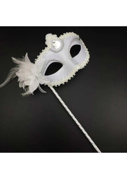 Beyaz Işıltılı Tutmalı Fotoğraf Çekimi Maskesi ( Lisinya ) fiyatları