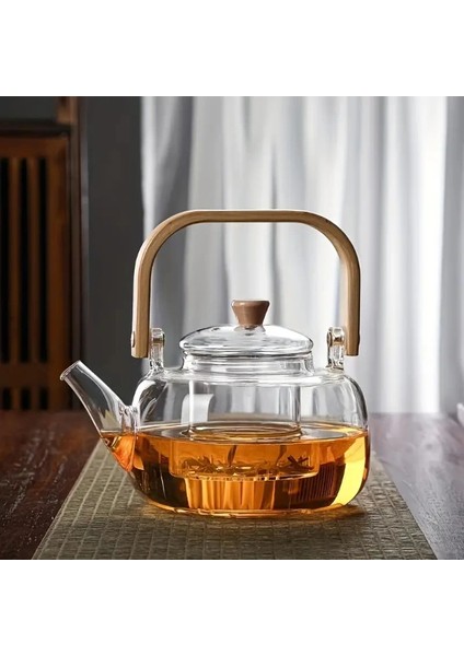 Ahşap Saplı Cam Filtreli Demlik ( Lisinya )