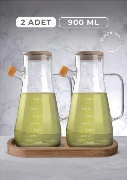 Standlı 2'li Cam Yağdanlık ( Lisinya )