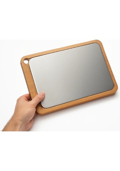 Ahşap Paslanmaz Çelik Kesim ve Sunum Tahtası ( Lisinya )