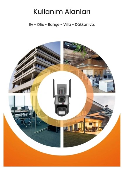 3 Mp + 3 Mp Çift Lens Wi-Fi Tf Kart Girişli Güvenlik Kamerası fırsatları