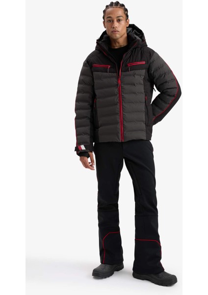 Regular Fit Fermuarlı Düz Paça Softshell Kayak PANTOLONU F5643AX25WN