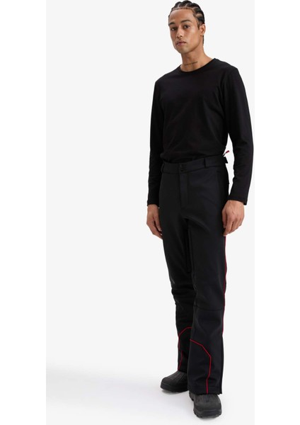 Regular Fit Fermuarlı Düz Paça Softshell Kayak PANTOLONU F5643AX25WN fırsatları