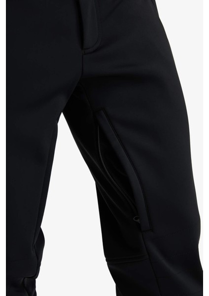 Regular Fit Fermuarlı Düz Paça Softshell Kayak PANTOLONU F5643AX25WN