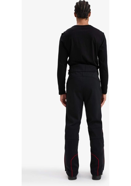 Regular Fit Fermuarlı Düz Paça Softshell Kayak PANTOLONU F5643AX25WN