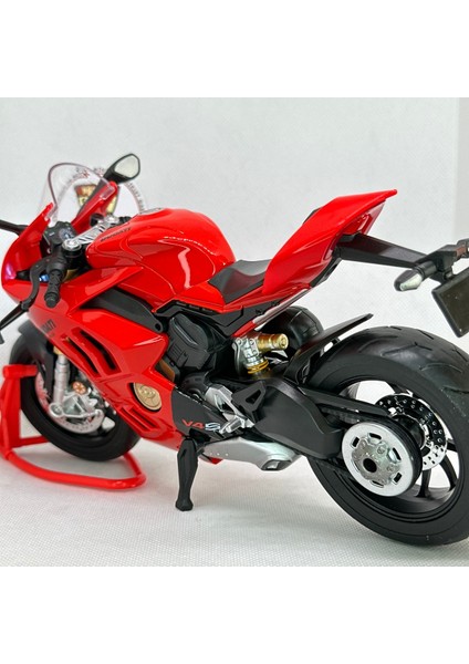 Ducati Panigale V4 1:9 Ölçek(26 Cm) – Işıklı Diecast Motosiklet Modeli - Arka Teker Stantlı fırsatları