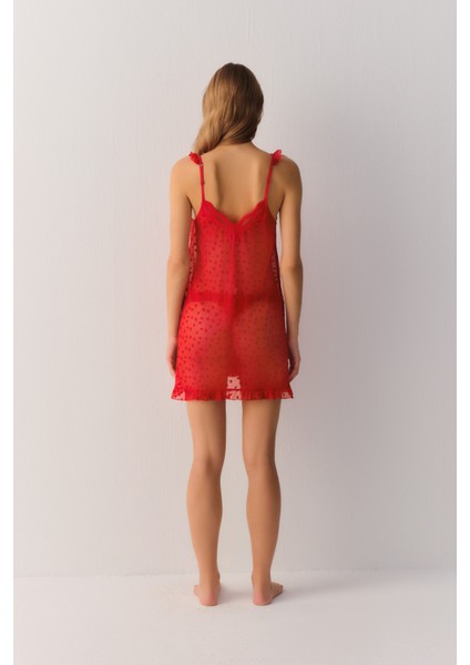 Candy Cane Dantelli Kısa Gecelik fırsatları