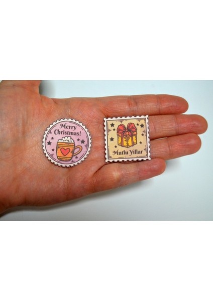 *özel Kesim* Yılbaşı-Merry Christmas- Stamp Sticker Set -20ADET-