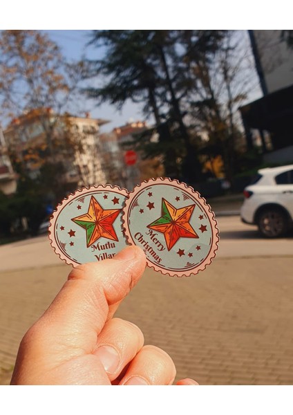 *özel Kesim* Yılbaşı-Merry Christmas- Stamp Sticker Set -20ADET-