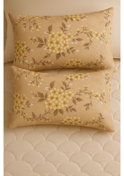 Mirna 2 Li Kahve Desenli Pamuklu Kumaş Fermuarlı Yastık Kılıfı fiyatları