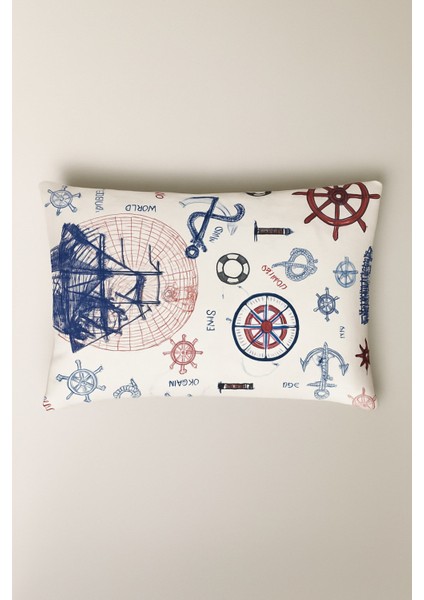 Navira 2 Li Desenli Pamuklu Kumaş Fermuarlı Yastık Kılıfı