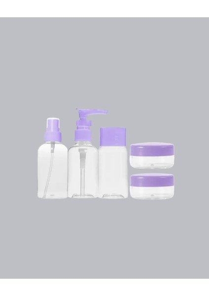 Seyahat Banyo Seti 5 Parça Şeffaf Taşıma Çantalı 30 ml modelleri