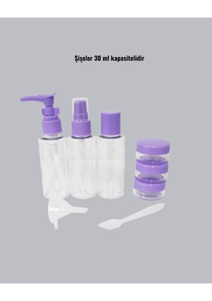 Seyahat Banyo Seti 5 Parça Şeffaf Taşıma Çantalı 30 ml indirimleri
