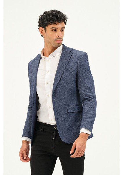Erkek Slim Fit Blazer Ceket Mavi indirimleri