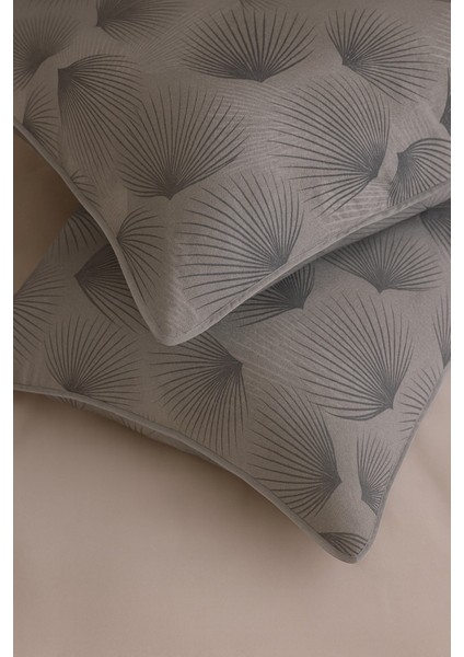 Indiba 2 Li Gri Desenli Pamuklu Kumaş Fermuarlı Yastık Kılıfı fiyatları