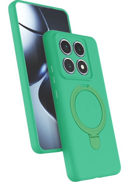 Xiaomi Mi 14T Pro Uyumlu Kamera Koruma Çıkıntılı Magsafe Halka Standlı Kılıf