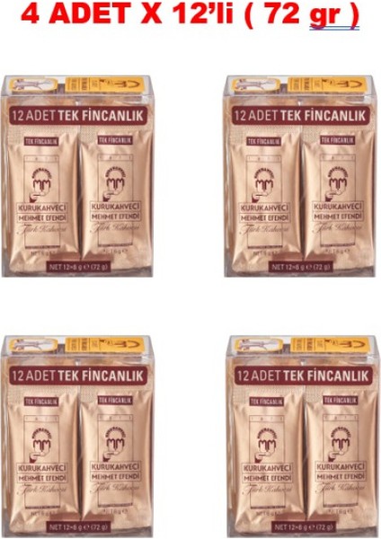 Kurukahveci Türk Kahvesi 48 Adet x 6 gr ( 4 Paket )