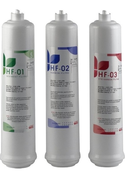 Kapalı Kasa (Inline) Su Arıtma Cihazlarına Uyumlu 5’li Filtre Seti | Orijinal Vontron Membran | Hindistan Cevizi Karbonlu fiyatları