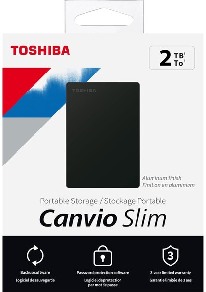 Canvio Slim 2.5" 2tb USB 3.2 Gen-1 Siyah (HDTD320EK3EA) Taşınabilir Harici Sabit Disk