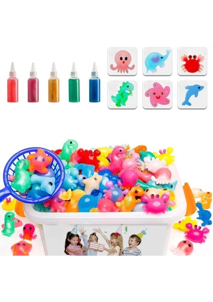 Elf Aqua Gel Su Oyuncak Seti 5 Renk Jel Şişe 6 Kalıp