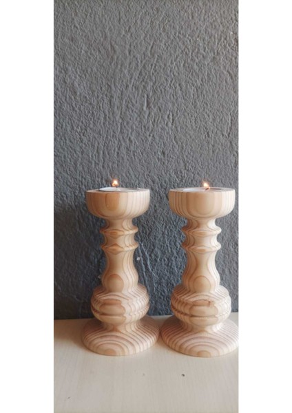 Şamdan ve Mumluk Çiftli Ahşap Tasarım, Şık ve Zarif Dekorasyon Parçası fiyatları