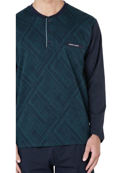 %100 Pamuklu Jakarlı Kutulu Erkek Pijama Takım