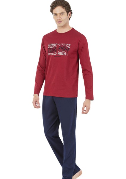 %100 Pamuklu Erkek Pijama Takım