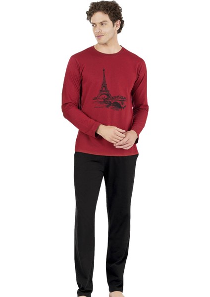 %100 Pamuk Kutulu Erkek Pijama Takım