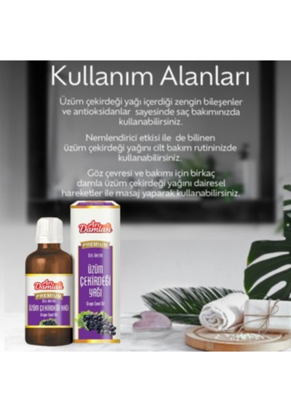 Onaylı %100 Saf Üzüm Çekirdeği Yağı - Soğuk Sıkım - 50 ml