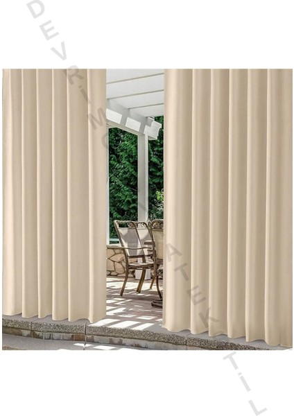 Lüks 1.Sınıf Eleganse Bej Düz Renk Kornişli Özel Dikim Lüks Branda Balkon Perdesi fiyatları