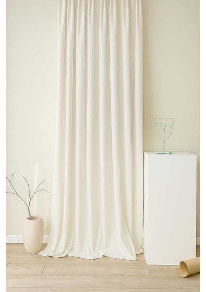 Lüks 1.Sınıf Özel Dikim Eleganse Krem Saten güneşlik Perde En X Yükseklik Ölçülerle indirimleri