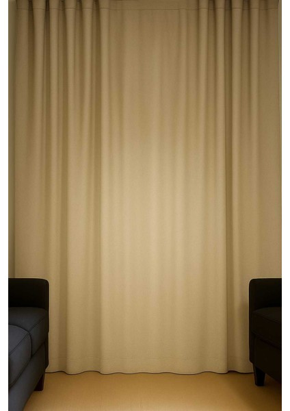 Lüks 1.Sınıf Eleleganse Petek Kadife Dokulu Lüks Bej Ada Fon Perde Tek Kanat indirimleri