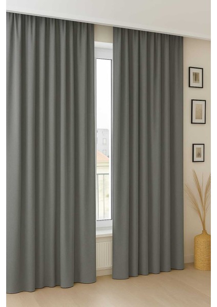 Lüks 1.Sınıf Eleleganse Gri Renk Petek Kadife Dokulu Lüks Ada Fon Perde Tek Kanat indirimleri