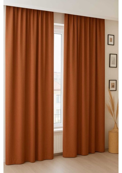 Lüks 1.Sınıf Eleleganse Petek Kadife Dokulu Lüks Kiremit Ada Fon Perde Tek Kanat fırsatları