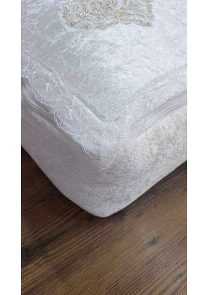 Nergis Kadife Dantelli Güpürlü Büyük Boy HURÇ(60X40X20 Cm) Çeyizlik Nişan Düğün Gelin Bohçası modelleri